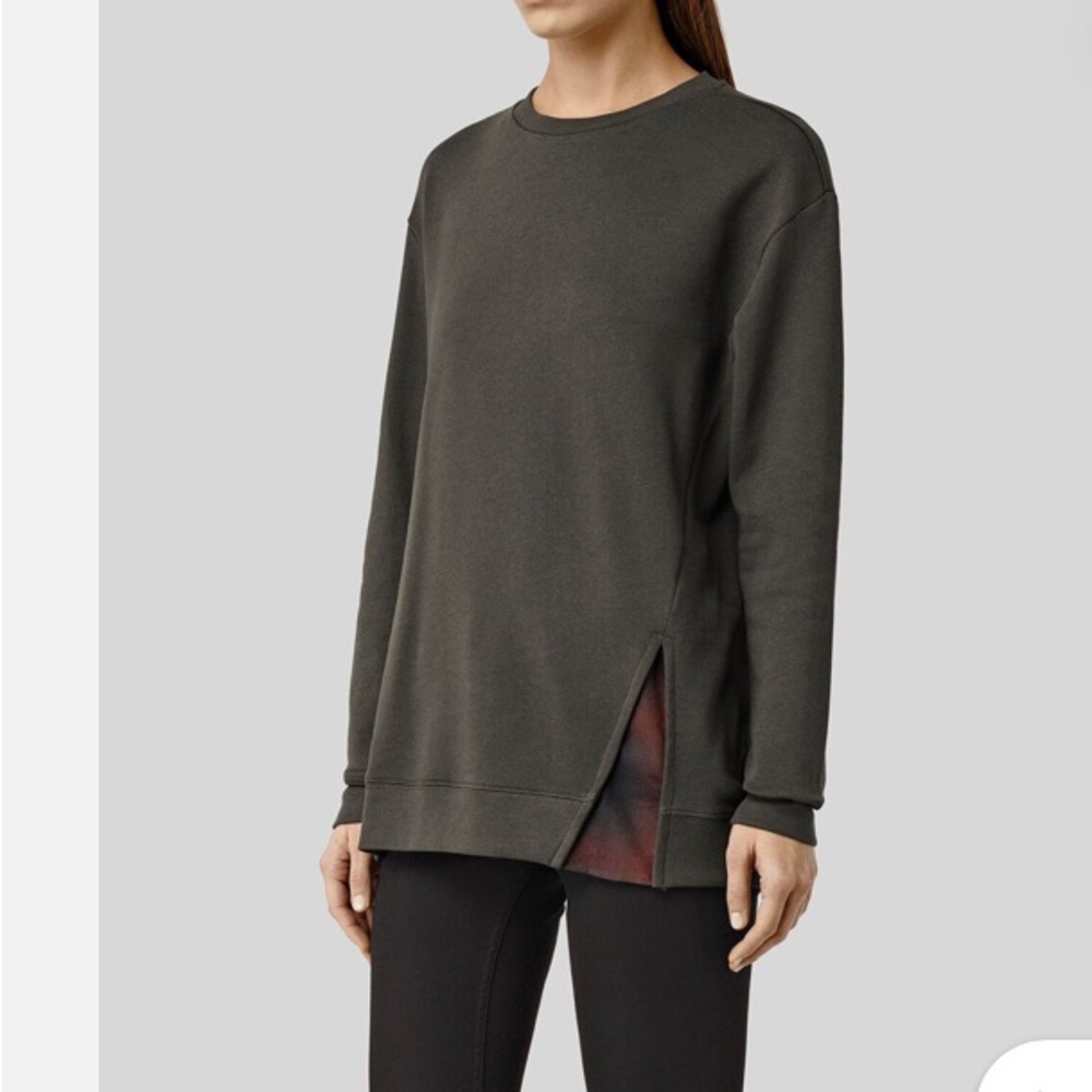 ALLSAINTS SOLO Check Sweatshirt Crew Neck M